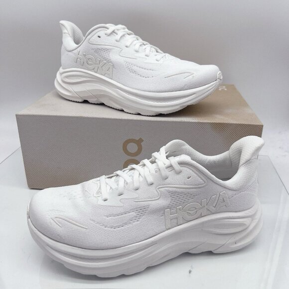 Hoka One One Clifton 10 Running Shoe Sneaker White Womens US 9.5 D Wide - Picture 2 of 13